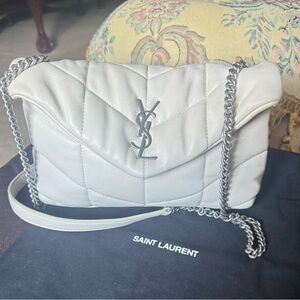 Saint Laurent Loulou puffer White Quilted Shoulder Bag